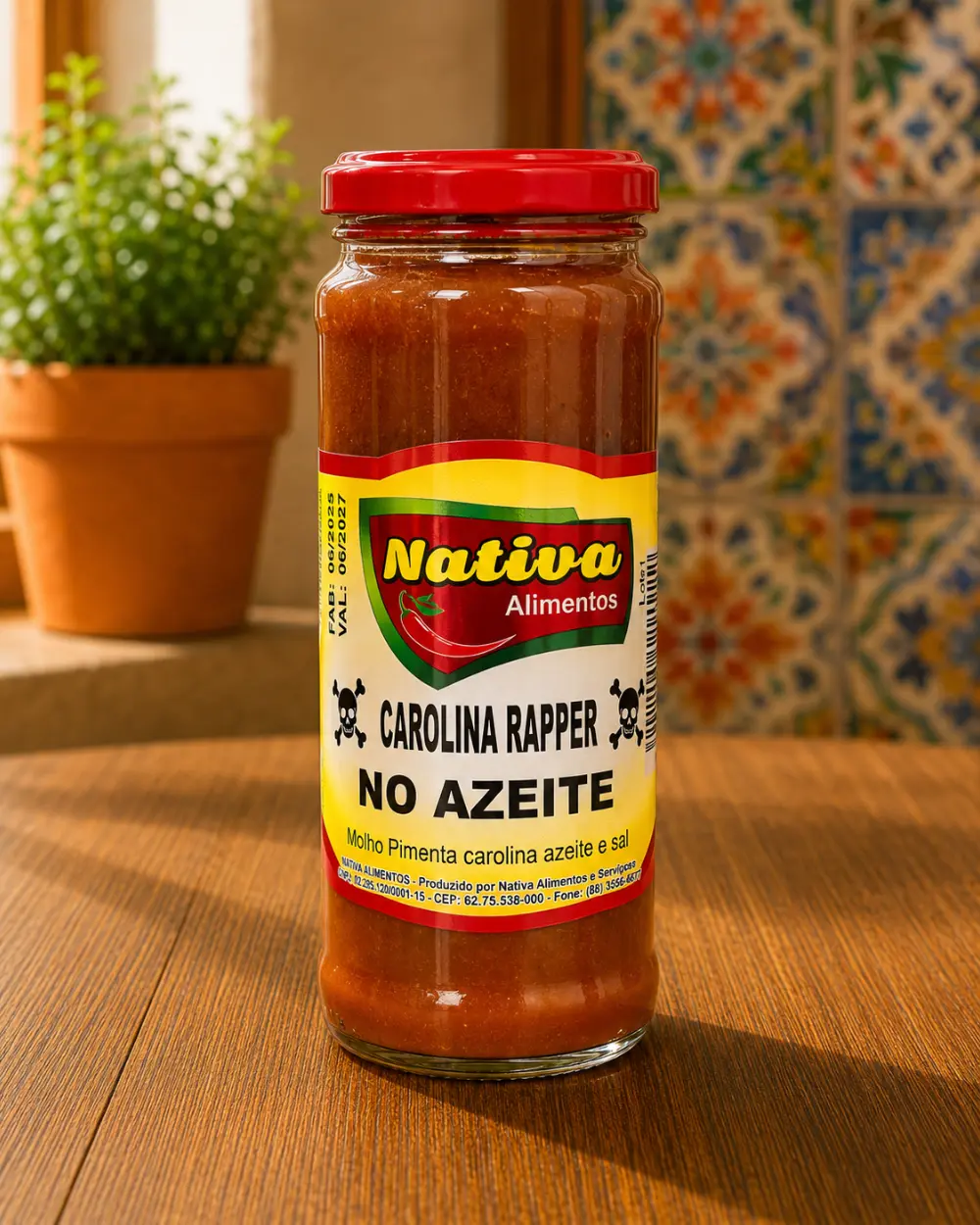 Carolina Reaper no Azeite Nativa disponível no Rancho do Norte