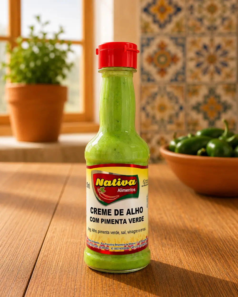 Creme de Alho com Pimenta Verde Nativa no Rancho do Norte em Campinas